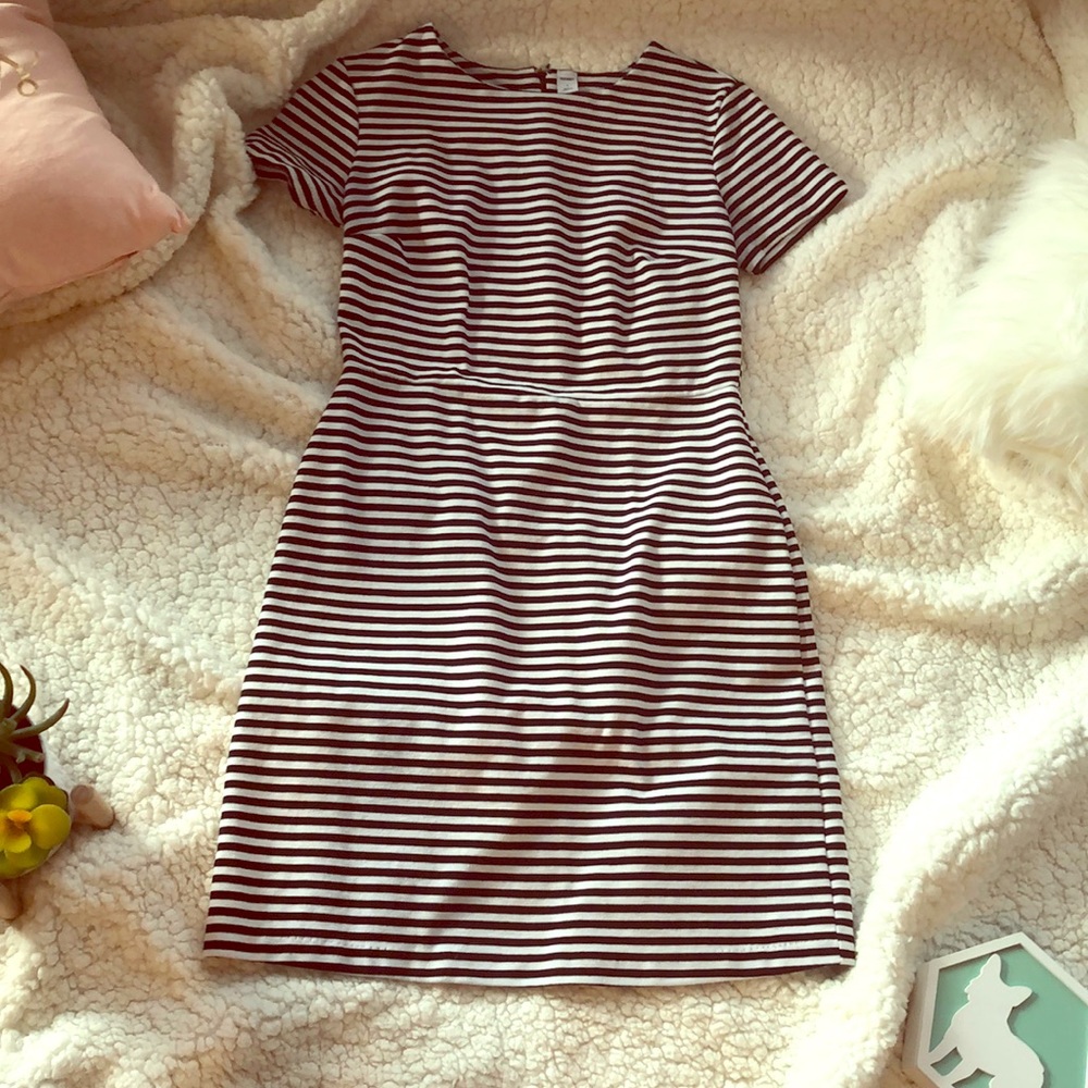 Black and white striped dress